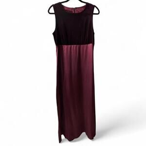 Vintage Byer Too! California Burgundy Velvet & Satin Maxi Dress Size 13